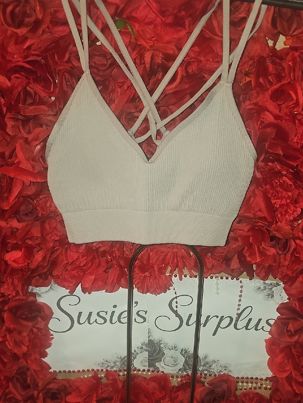 Aerie Women's Ribbed Tan Bralette Size Small